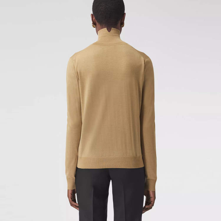 Shop (W) バーバリー SS21 モノグラム ウールカシミア ニットセーター キャメル 80435121