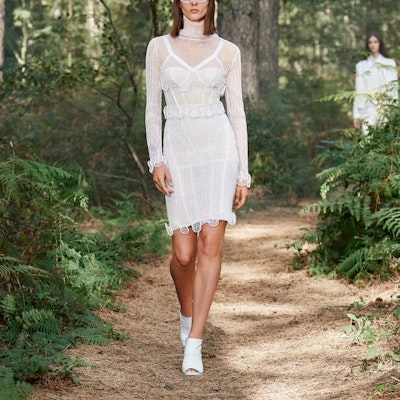 (Women) Burberry SS21 Pleated Fishnet Pencil Skirt Casual Long Skirt Off-White 45677571 Lookbook (Women) Burberry SS21 Pleated Fishnet Pencil Skirt Casual Long Skirt Off-White 45677571