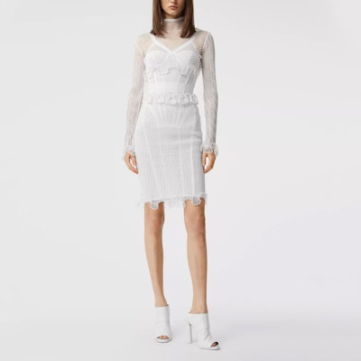(Women) Burberry SS21 Pleated Fishnet Pencil Skirt Casual Long Skirt Off-White 45677571 Shop (Women) Burberry SS21 Pleated Fishnet Pencil Skirt Casual Long Skirt Off-White 45677571