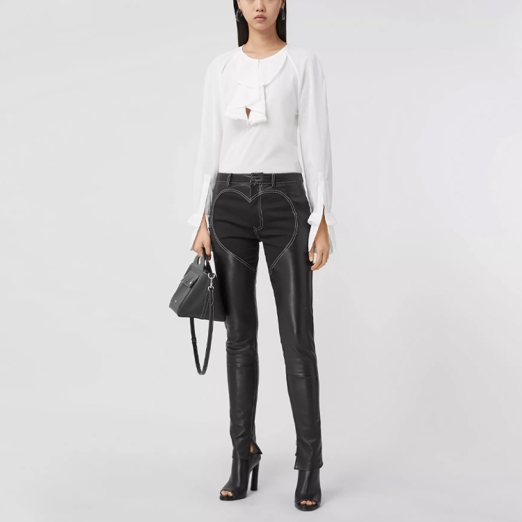 (Women) Burberry SS21 Pleated Sheer Cotton Shirt in Optic White 80391181 圖 3