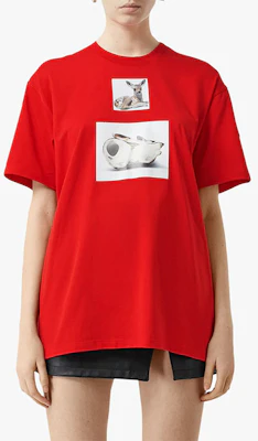 (W) バーバリー SS21 レッド オーバーサイズ 鹿プリント Tシャツ 45605191 Shop (W) バーバリー SS21 レッド オーバーサイズ 鹿プリント Tシャツ 45605191