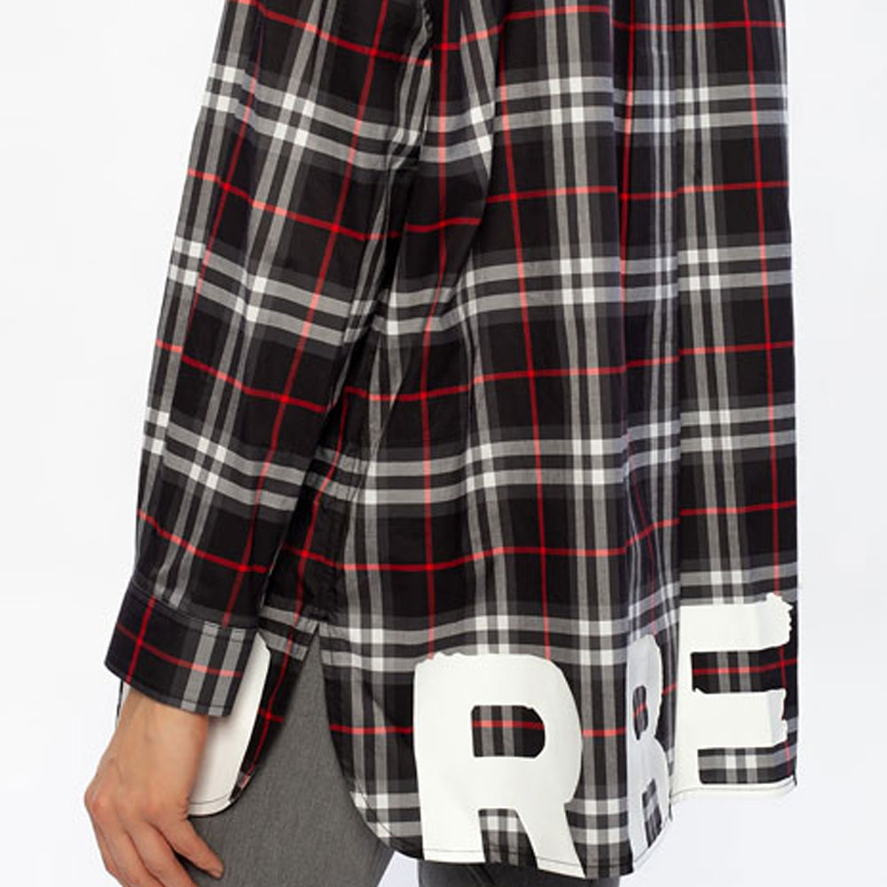 (Women) Burberry SS21 Red Plaid Long Sleeve Shirt with Logo Print. 80381441 圖 6