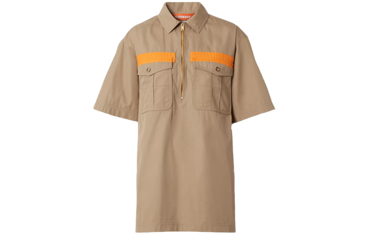(Women) Burberry SS21 Relaxed Fit Pocket Short Sleeve Shirt Khaki 80411191 圖 2
