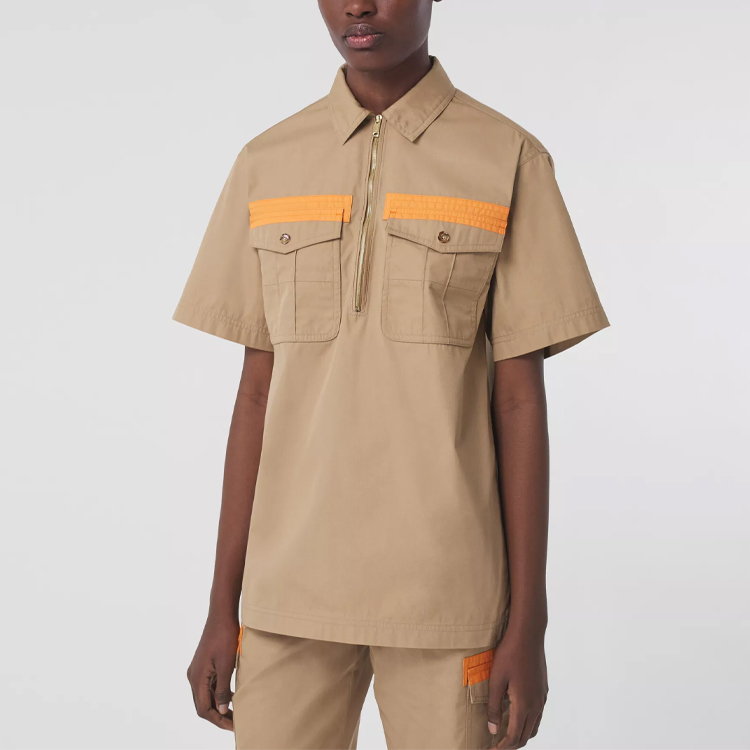 (Women) Burberry SS21 Relaxed Fit Pocket Short Sleeve Shirt Khaki 80411191 圖 5