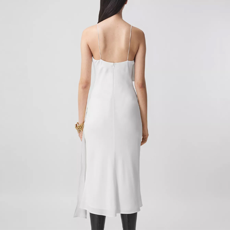 (Women) Burberry SS21 Silk Pleated Camisole Dress White 80410461 圖 4