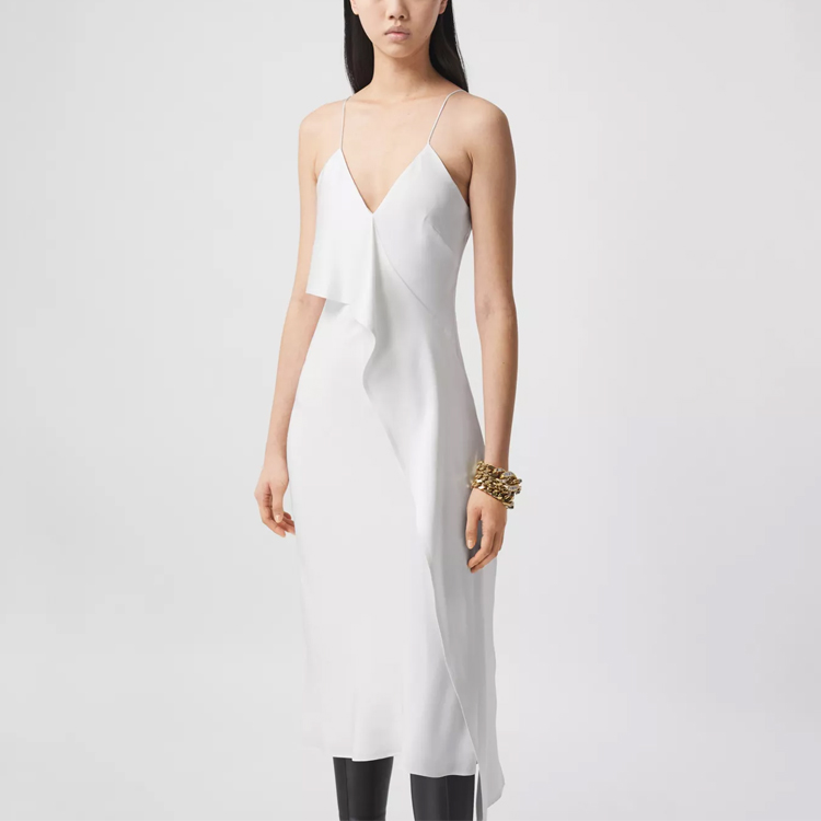 (Women) Burberry SS21 Silk Pleated Camisole Dress White 80410461 圖 5