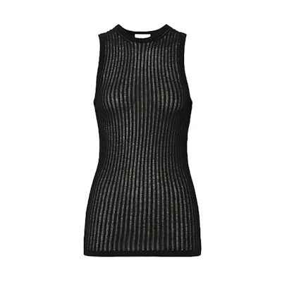 (Women) Burberry SS21 Slim Fit Black Knit Functional Casual Tank Top 45674331