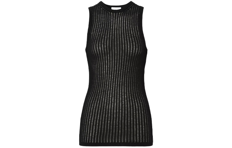 Order (W) Burberry SS21 Tank Top Hitam Slim Fit Kasual Rajut Fungsional 45674331