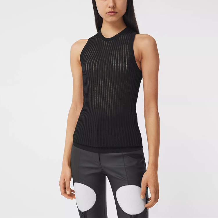 Details for (W) Burberry SS21 Tank Top Hitam Slim Fit Kasual Rajut Fungsional 45674331