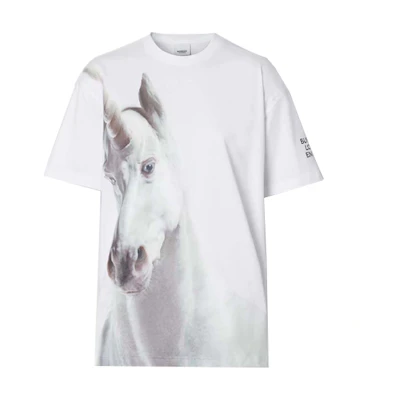 (Women) Burberry SS21 Unicorn Print White Short Sleeve T-Shirt 80173521
