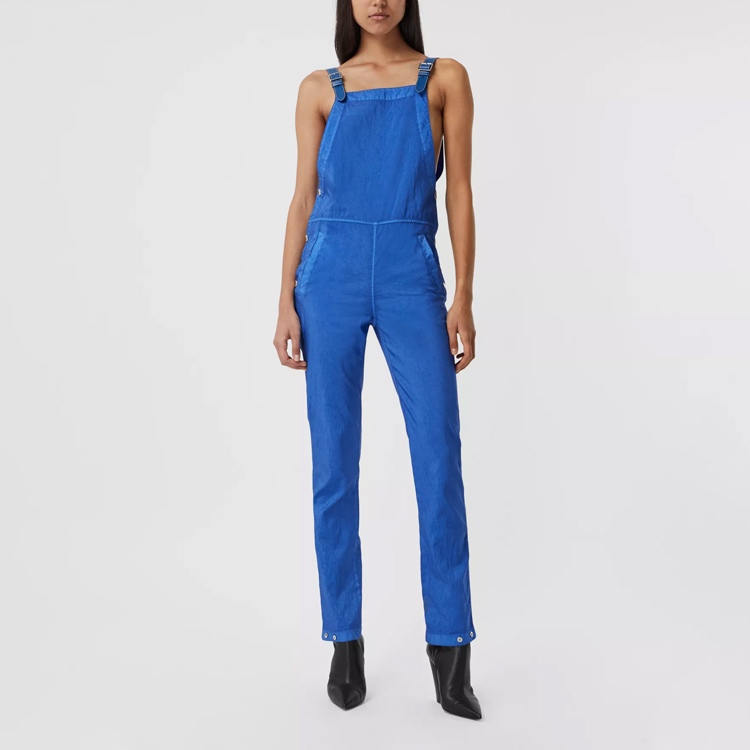 Shop (W) Burberry SS21 Utility Canvas Overalls Biru Diraja Hangat 45677081