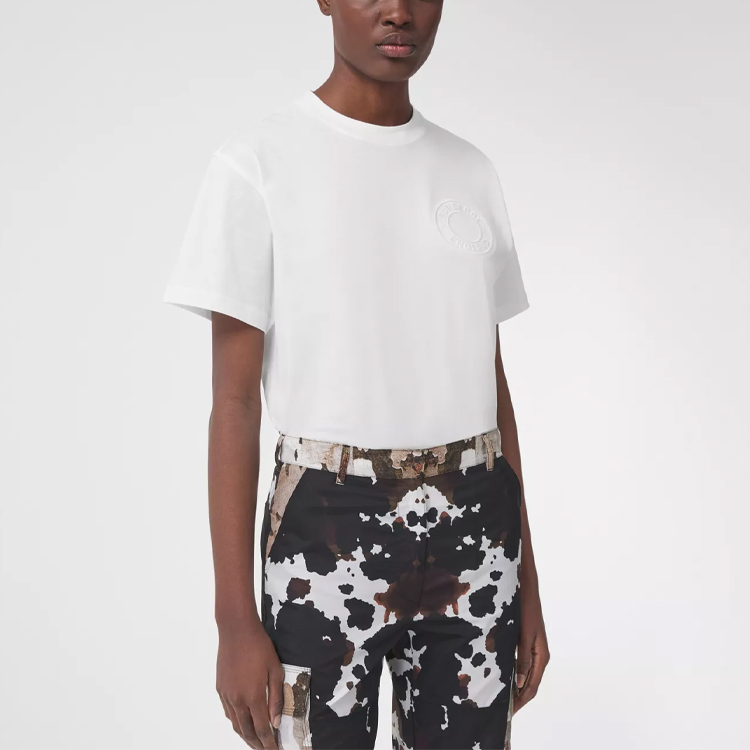 (Women) Burberry SS21 White Fitted Cotton Logo Short-Sleeve T-Shirt. 80434531 圖 5