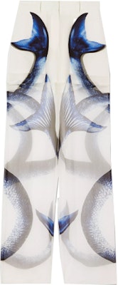 (W) Pantalones de Seda Chiffon Blanco con Estampado Sirena Burberry SS21 45677291 Order (W) Pantalones de Seda Chiffon Blanco con Estampado Sirena Burberry SS21 45677291