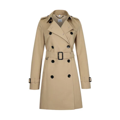(Women) Burberry SS22 Beige Double-Breasted Midi Trench Coat 80559771