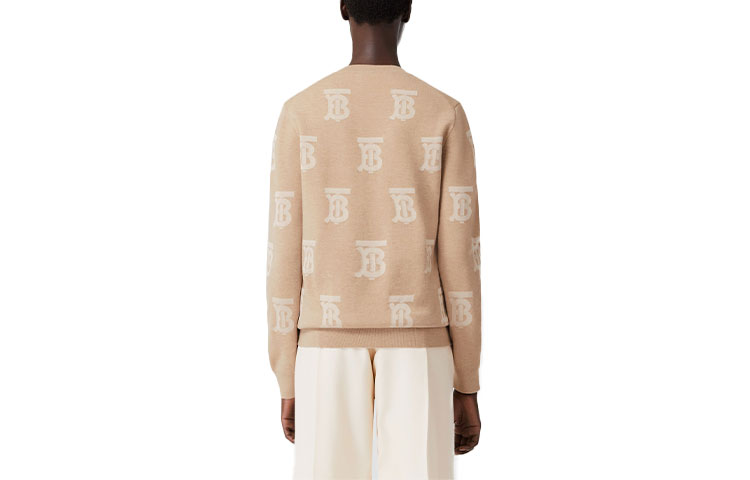 Lookbook (W) 博柏利 SS22 米色提花标志圆领长袖毛衣 80524051