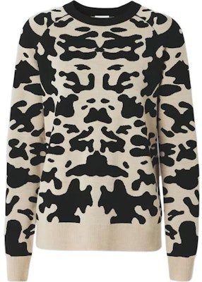 (Women) Burberry SS22 Black Cow Print Wool Pullover Sweater Crewneck. 80527171 Buy (Women) Burberry SS22 Black Cow Print Wool Pullover Sweater Crewneck. 80527171