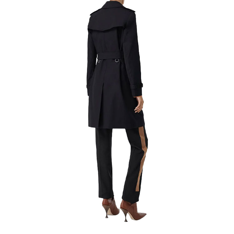 (Women) Burberry SS22  Black Double-Breasted Belted Trench Coat Long Sleeve. 80279251 圖 5
