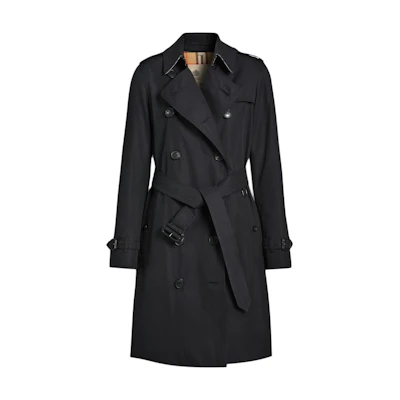 (Women) Burberry SS22 Black Hooded Belted Double-Breasted Trench Coat. 80457751