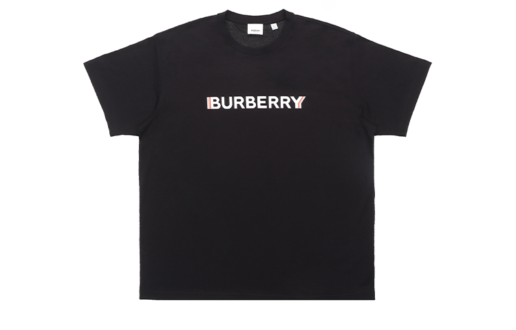 (Women) Burberry SS22  Black Logo Print Casual Crew Neck T-Shirt. 8052650