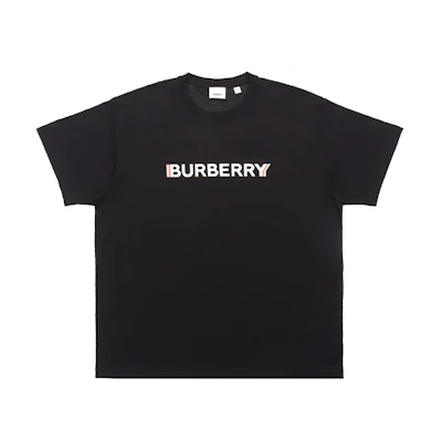 (Women) Burberry SS22 Black Logo Print Casual Crew Neck T-Shirt. 8052650
