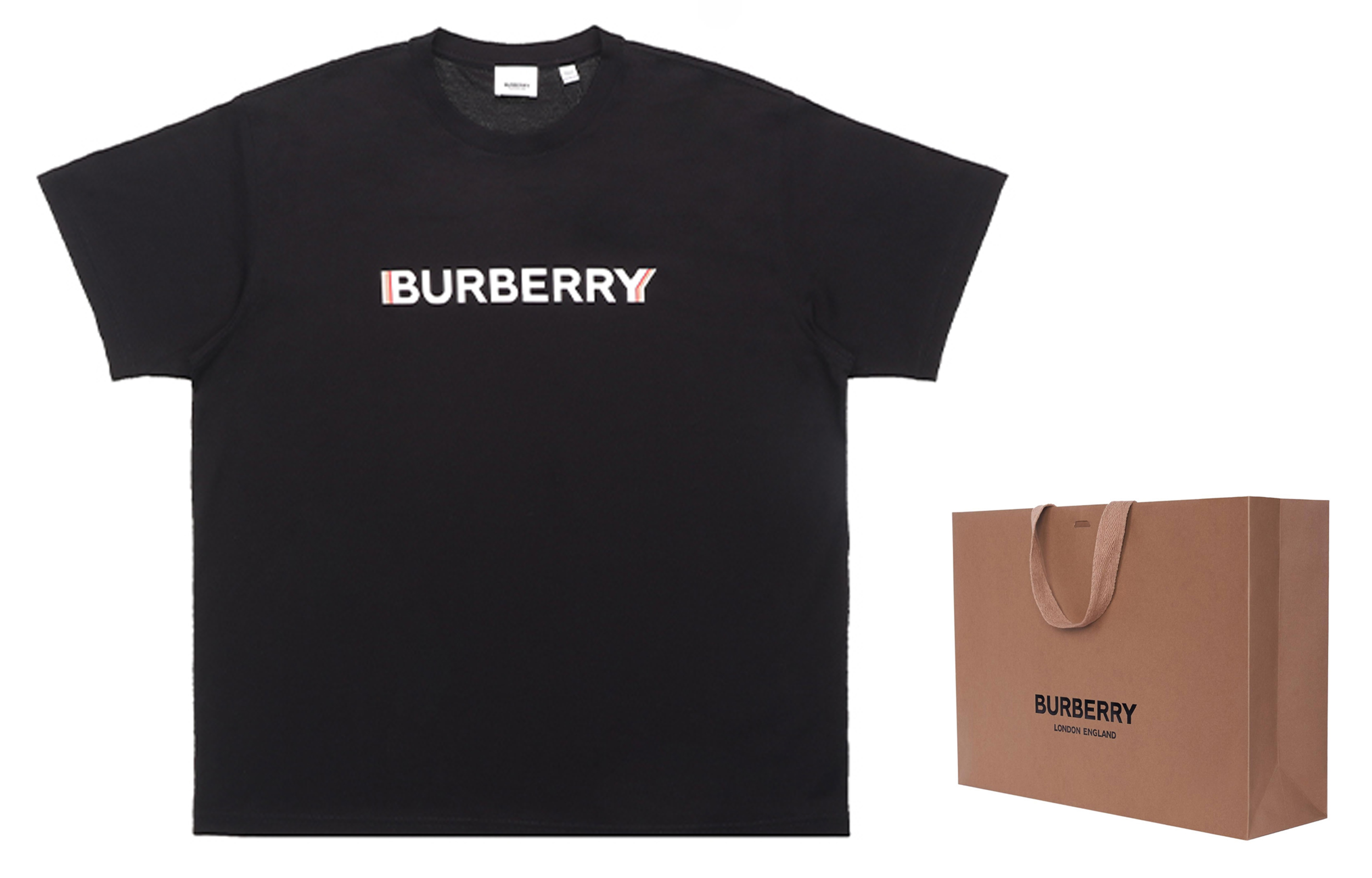 (Women) Burberry SS22  Black Logo Print Casual Crew Neck T-Shirt. 8052650 圖 4