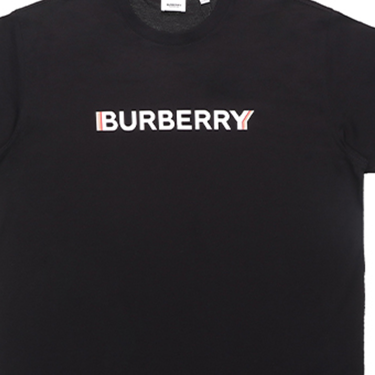 (Women) Burberry SS22  Black Logo Print Casual Crew Neck T-Shirt. 8052650 圖 8