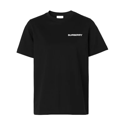 (Women) Burberry SS22 Black Logo Print Casual Loose Fit T-Shirt. 80552061