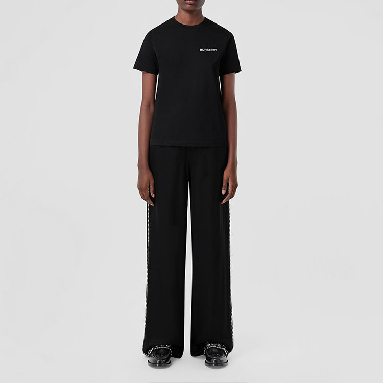 (Women) Burberry SS22  Black Logo Print Casual Loose Fit T-Shirt. 80552061 圖 3