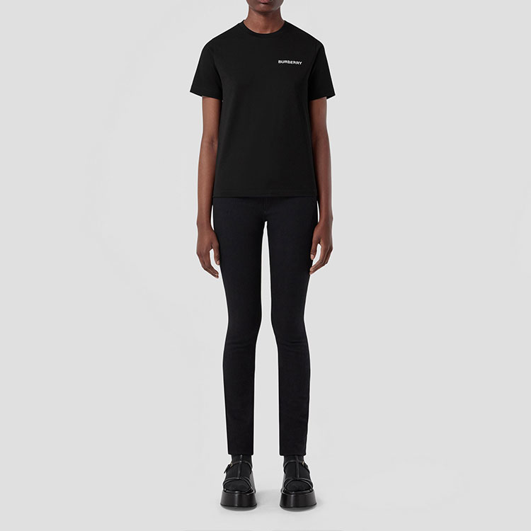 (Women) Burberry SS22  Black Logo Print Casual Loose Fit T-Shirt. 80552061 圖 4