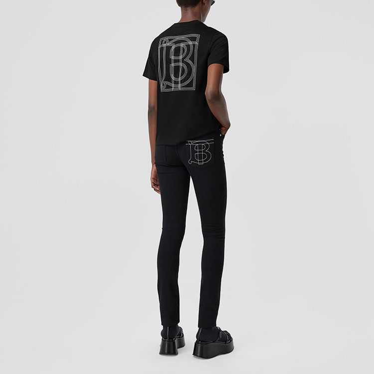(Women) Burberry SS22  Black Logo Print Casual Loose Fit T-Shirt. 80552061 圖 5