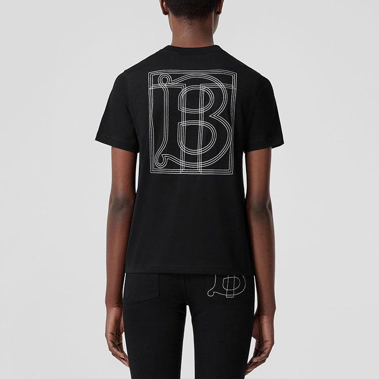 (Women) Burberry SS22  Black Logo Print Casual Loose Fit T-Shirt. 80552061 圖 6