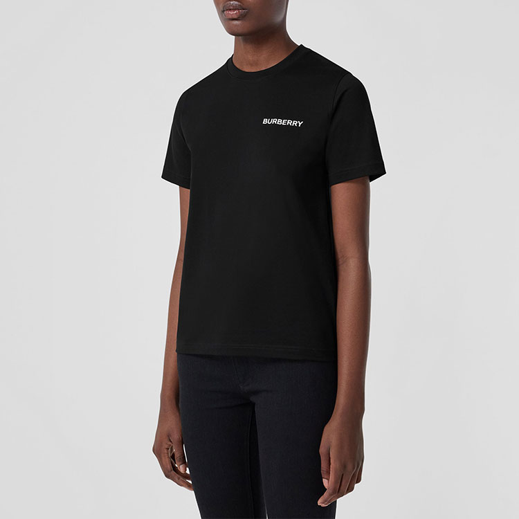 (Women) Burberry SS22  Black Logo Print Casual Loose Fit T-Shirt. 80552061 圖 7