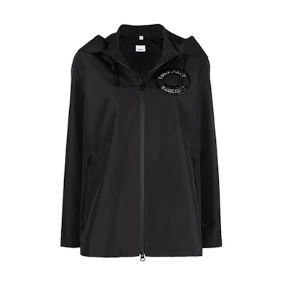 (Women) Burberry SS22 Black Logo Print Zip-Up Casual Jacket 80480501