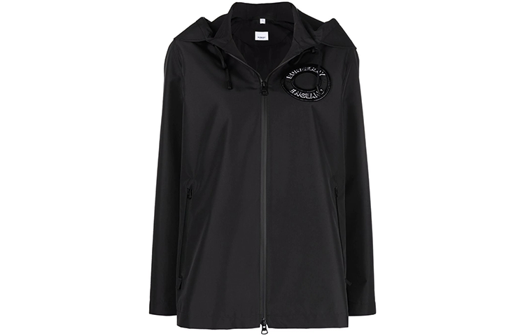 (Women) Burberry SS22  Black Logo Print Zip-Up Casual Jacket 80480501 圖 2