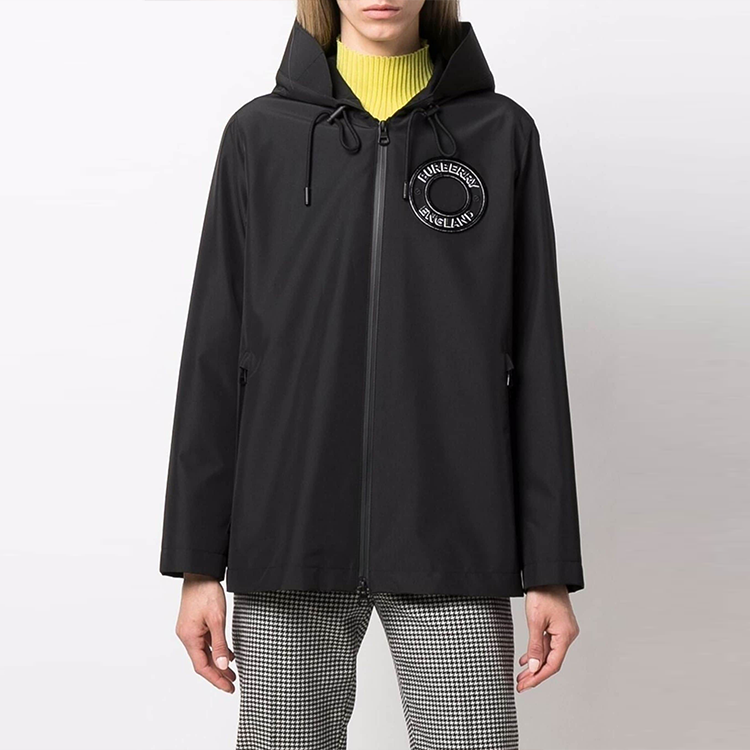 (Women) Burberry SS22  Black Logo Print Zip-Up Casual Jacket 80480501 圖 3