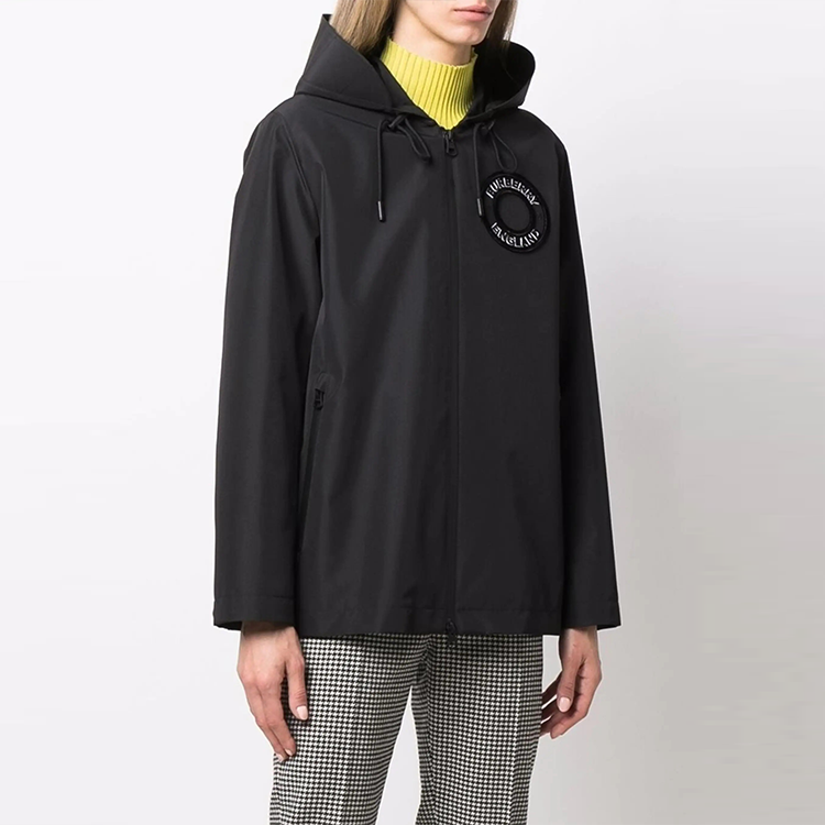 (Women) Burberry SS22  Black Logo Print Zip-Up Casual Jacket 80480501 圖 5