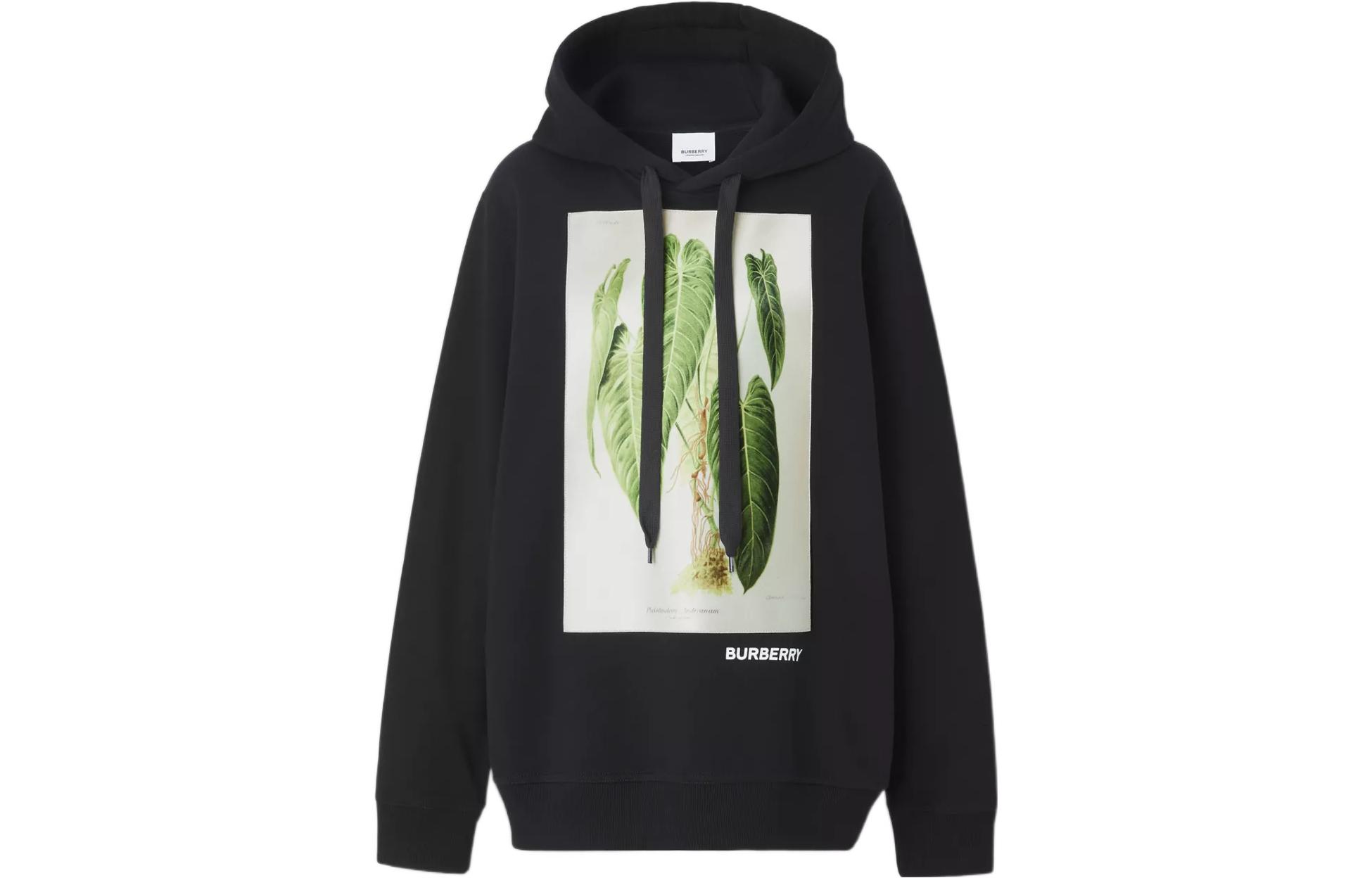 Order (W) 博柏利 SS22 黑色宽松版植物素描印花卫衣 80570251