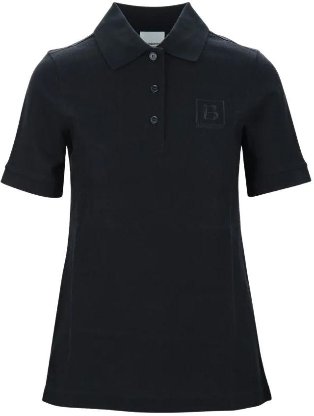 women-burberry-ss-22-black-polo-shirt-with-solid-color-letter-logo-embroidery-80526531