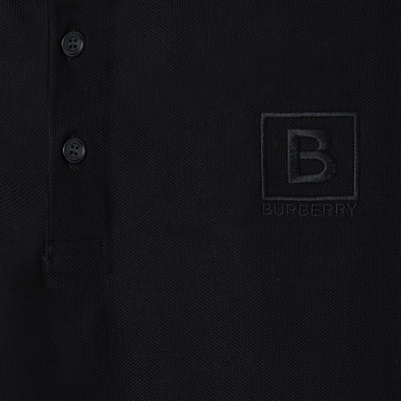 Purchase (W) Burberry SS22 Polo Negro con Logo Bordado y Color Sólido. 80526531