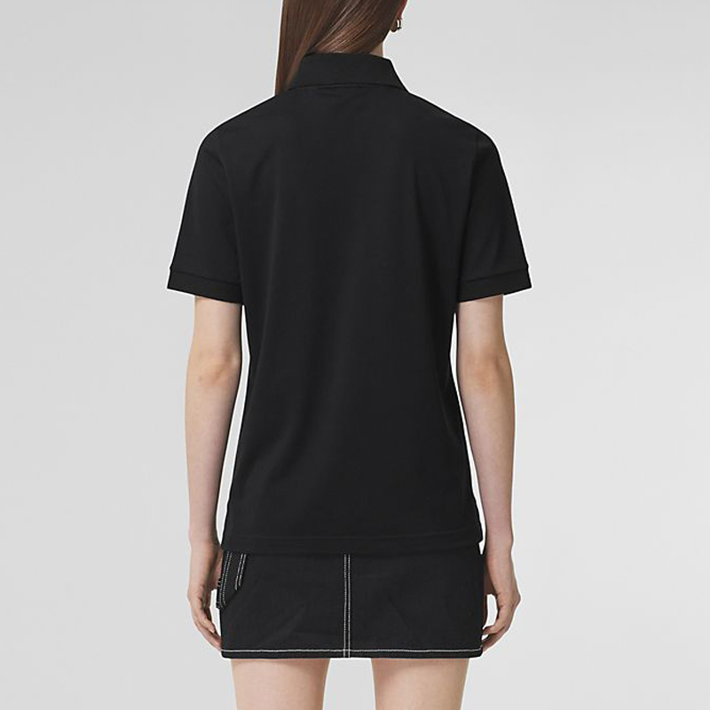 Purchase (W) Burberry SS22 Polo Negro con Logo Bordado de Color Sólido. 80493811