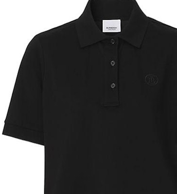 (W) Burberry SS22 Polo Negro con Logo Bordado de Color Sólido. 80493811 Sizing (W) Burberry SS22 Polo Negro con Logo Bordado de Color Sólido. 80493811