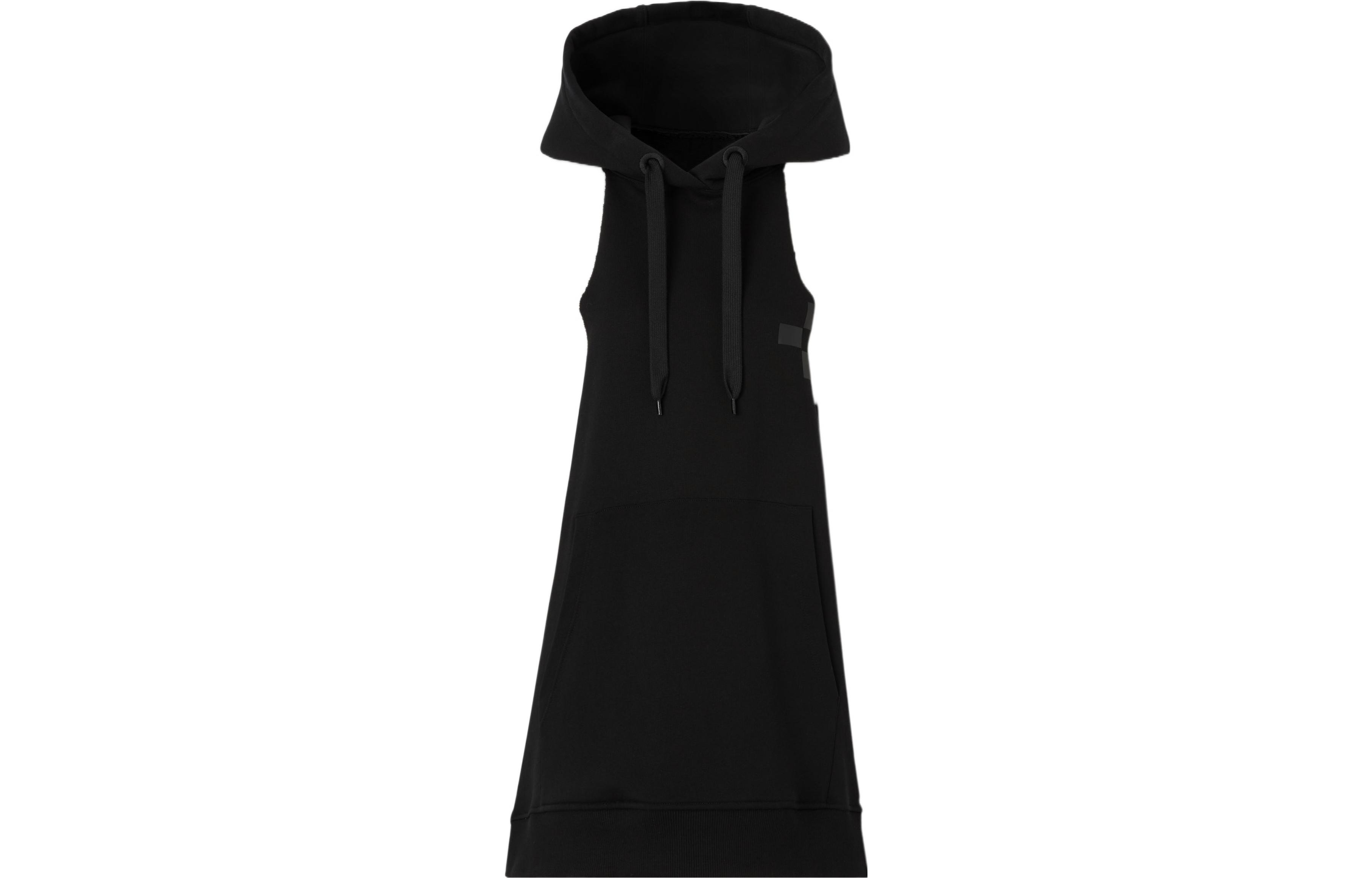 (Women) Burberry SS22  Black Sleeveless Hoodie with Logo Print. 80544701