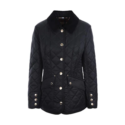 (Women) Burberry SS22 Black Solid Long-Sleeve Fitted Jacket Outerwear 80517241