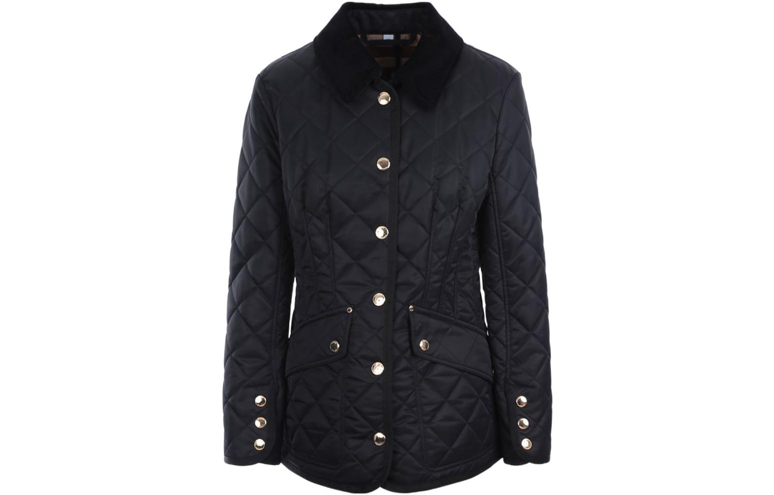 Order (Women) Burberry SS22  Black Solid Long-Sleeve Fitted Jacket Outerwear 80517241