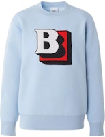 (Women) Burberry SS22 Blue Logo Pattern Jacquard Wool Knit Sweater. 80488301 (Women) Burberry SS22 Blue Logo Pattern Jacquard Wool Knit Sweater. 80488301