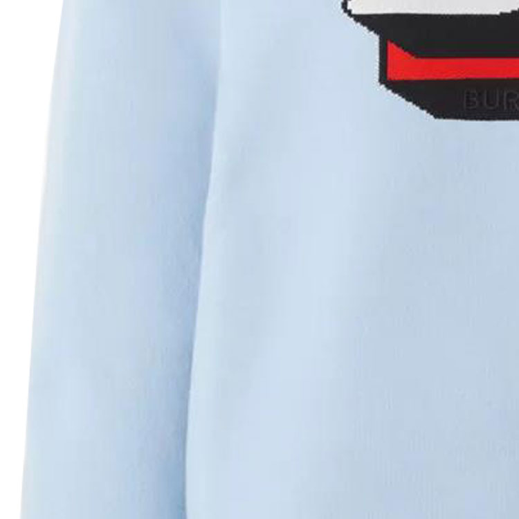 Details for (W) 巴宝莉 SS22 蓝色Logo提花羊毛针织毛衣 80488301