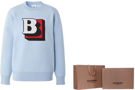 (W) Burberry 2022春夏 藍色標誌圖案提花羊毛針織衫 80488301 Cheap (W) Burberry 2022春夏 藍色標誌圖案提花羊毛針織衫 80488301