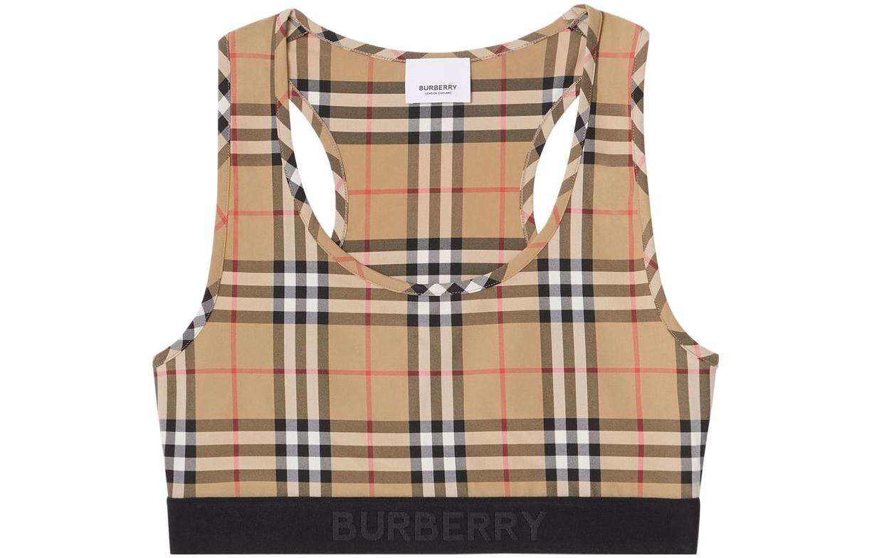 (Women) Burberry SS22  Brown Check Logo Pullover Vest. 80494771