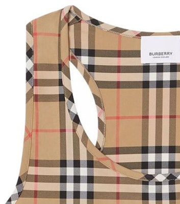 (W) バーバリー SS22 ブラウン チェック ロゴ プルオーバー ベスト. 80494771 Lookbook (W) バーバリー SS22 ブラウン チェック ロゴ プルオーバー ベスト. 80494771