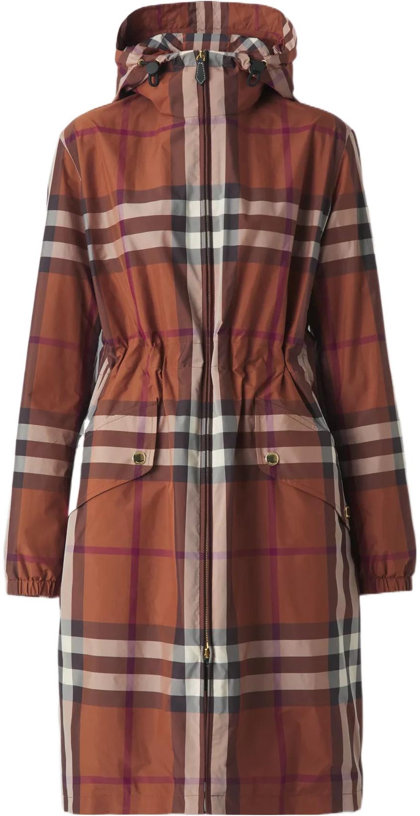 women-burberry-ss-22-brown-check-panel-zip-casual-hoodie-jacket-80551571